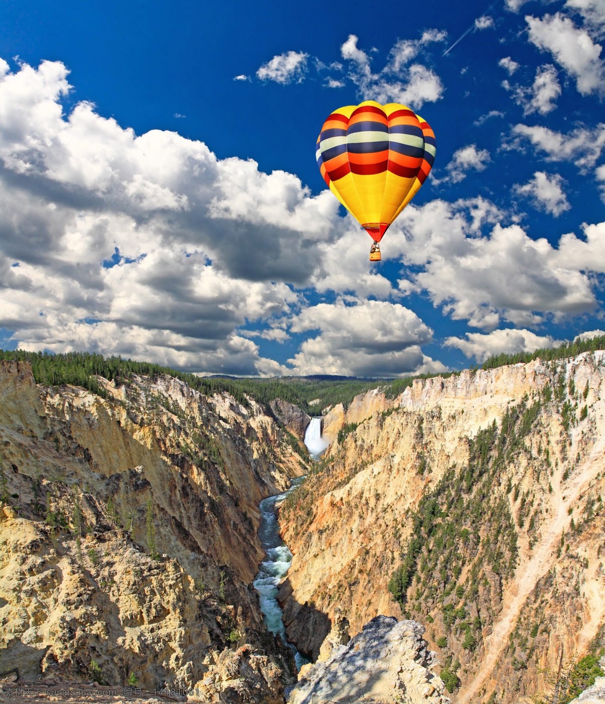 峡谷 上 空中 热气球 蓝天白云 天空 飞翔 风景 风光 景色 美景 摄影图 高清图片 其他类别 生活百科