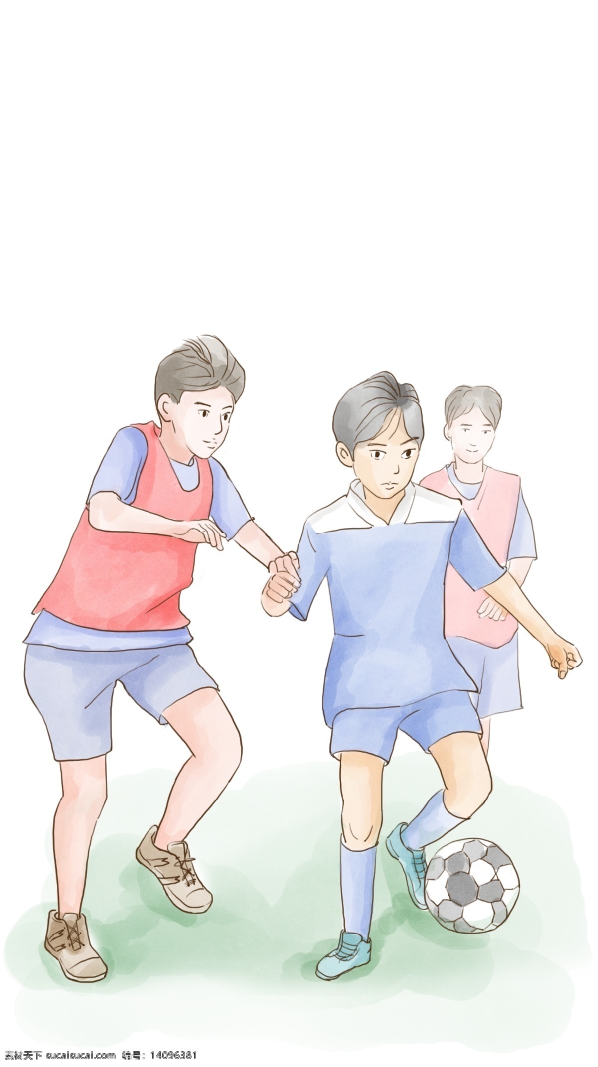 青少年踢足球 足球 草地 踢足球 少年足球队 足球友谊赛 活动 动漫动画 动漫人物
