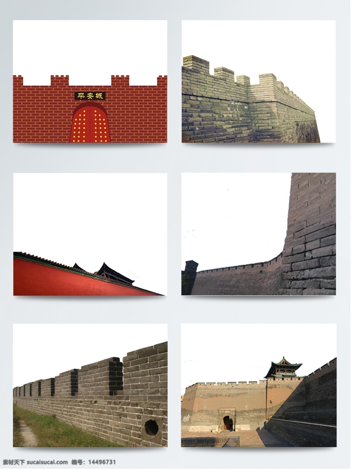 中国 古代 红色 城楼 城墙 建筑 古风 坚硬 青石色 壮阔