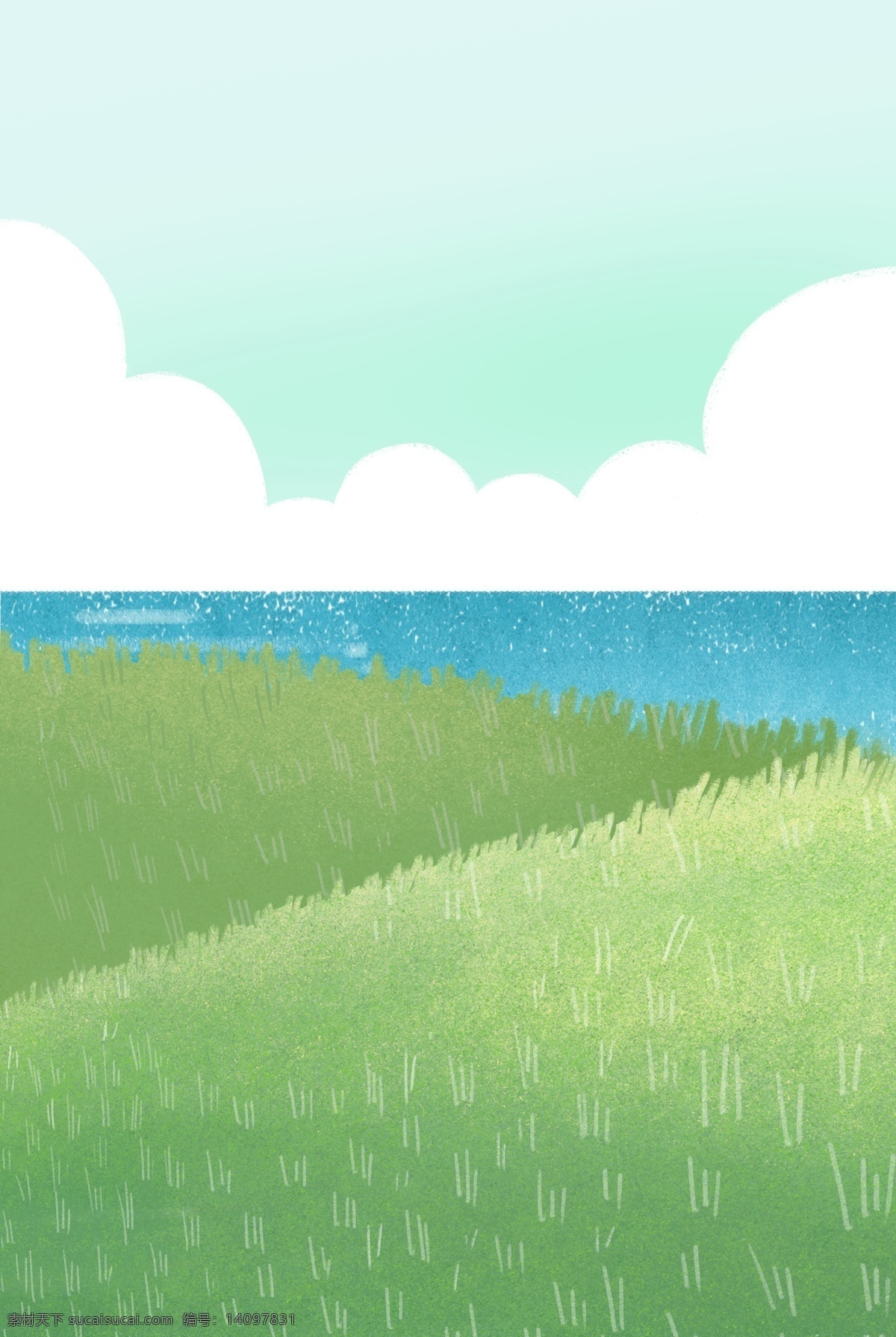 彩色 春季 季节 风景 背景 创意 草地 环境 云朵 天空
